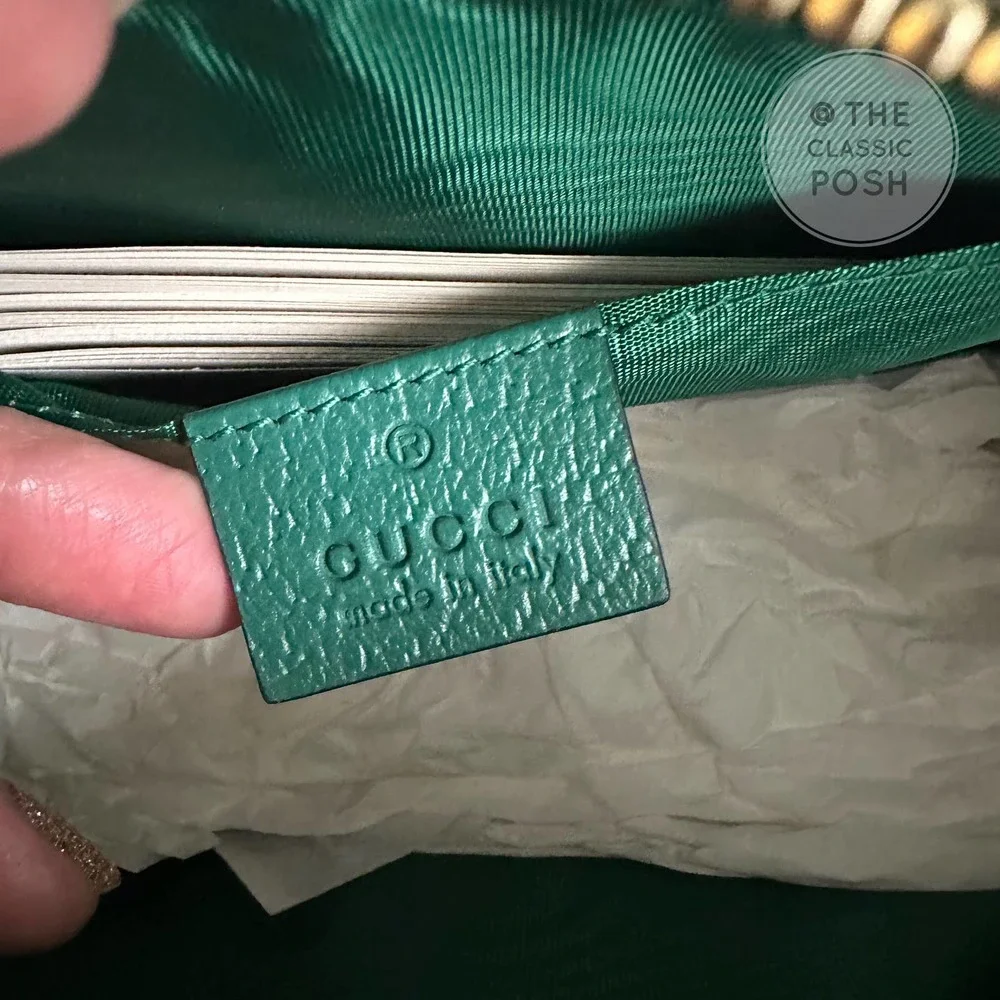 ❌SOLD❌ NEW Green Ophidia GG Supreme Raffia Shoulder Crossbody Bag - Picture 8 of 10